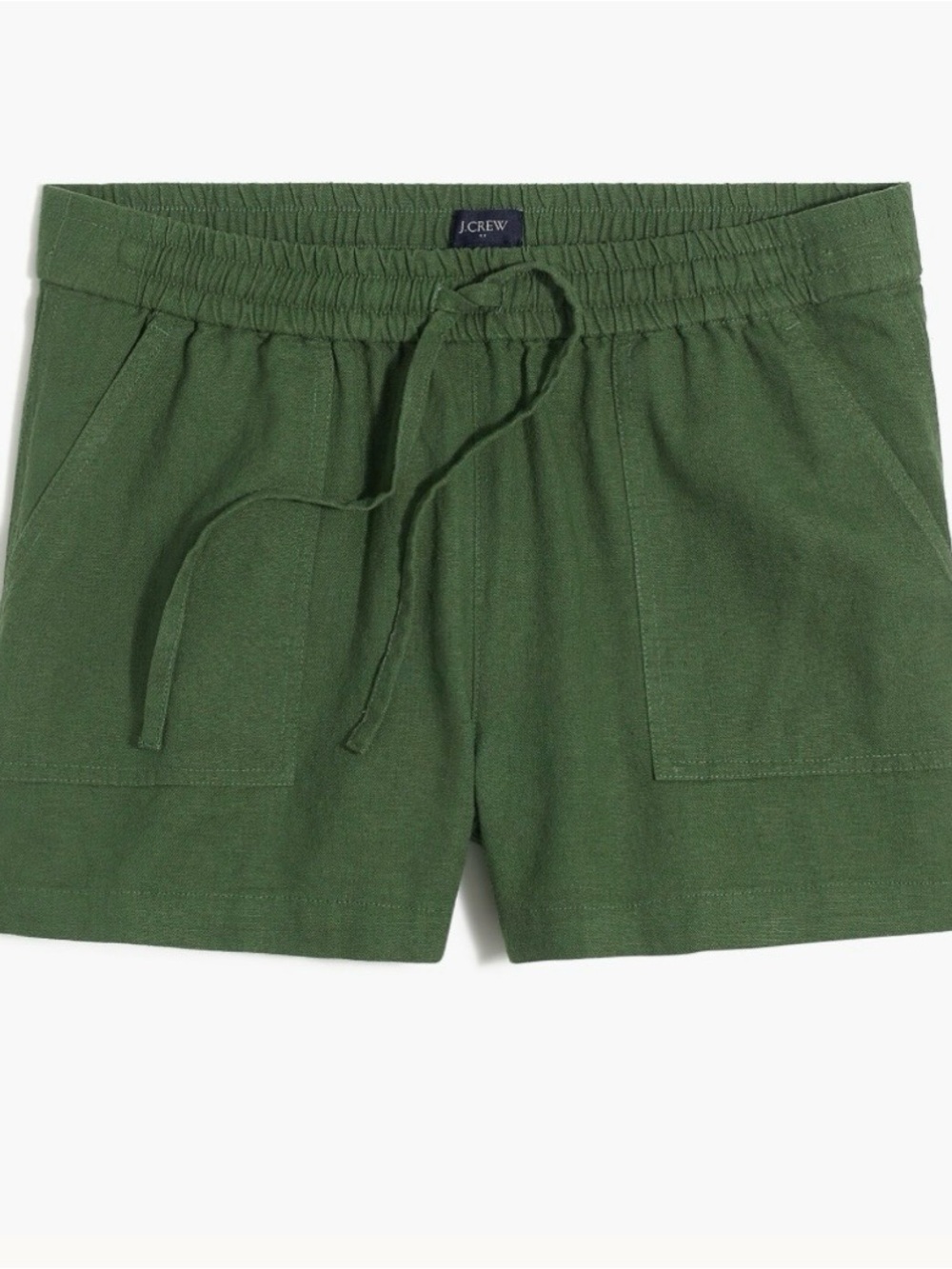 JCrew Linen-blend drawstring short green
